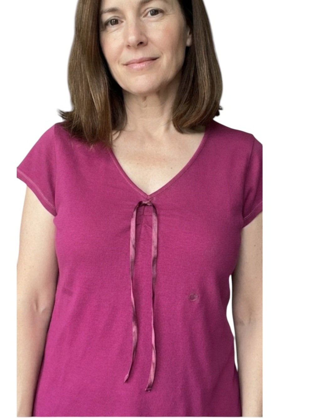 Avenue Magenta Short Sleeve Top size 14/16 100% cotton new
